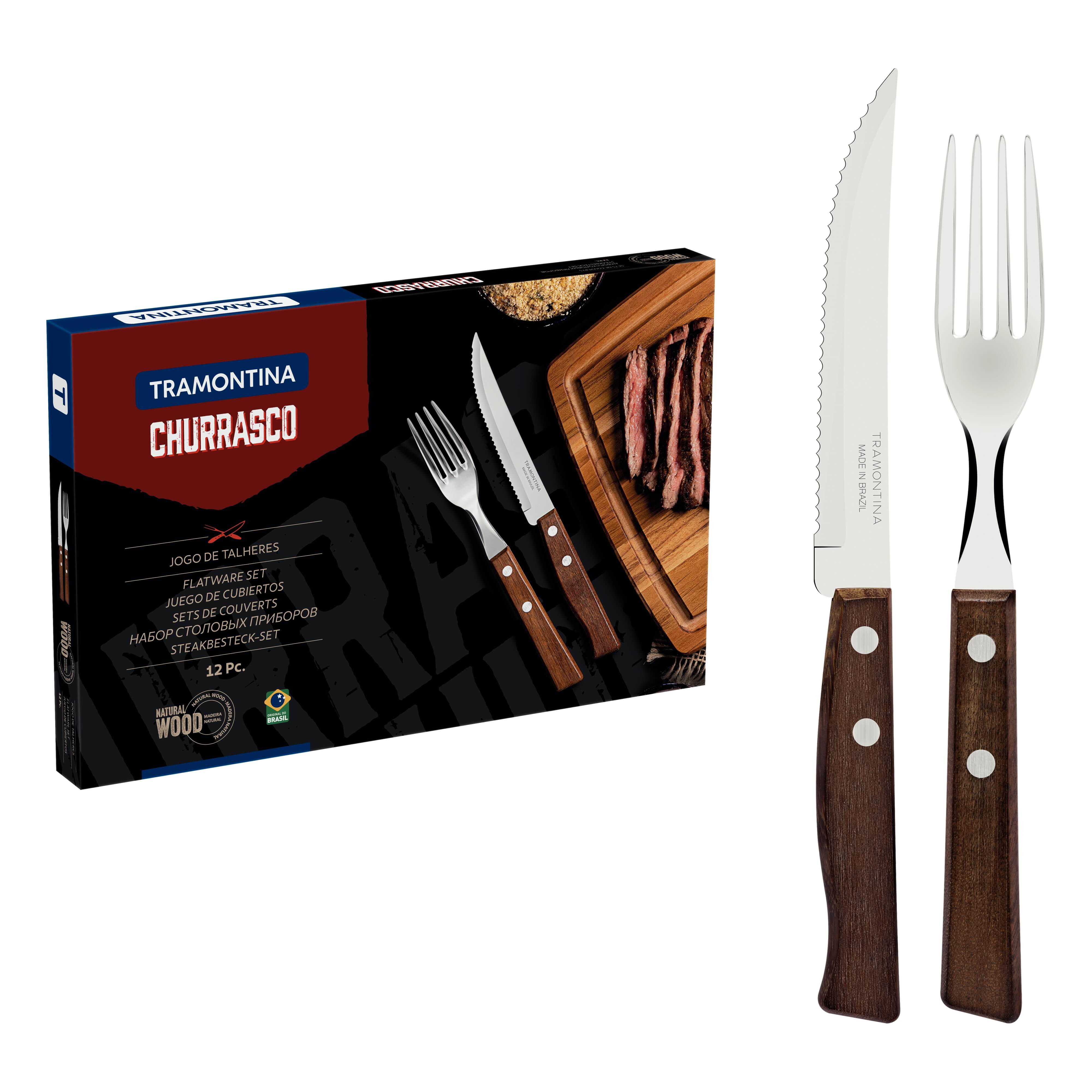 Soldes d'hiver 2026 : Tramontina - Couverts à steak tradicional 12 pcs. Inox et bois. pas cher Soldes d'hiver 2026 : Tramontina - Couverts à steak tradicional 12 pcs. Inox et bois. pas cher