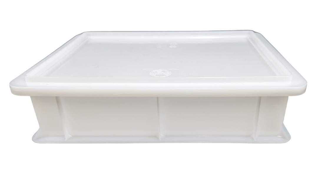 white plastic dough box with lid