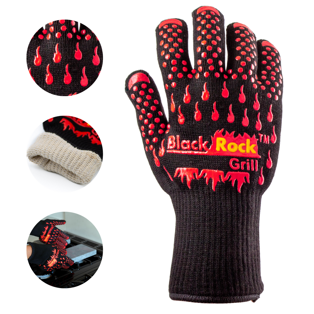 showing black and red colour gloves with thick lining for extra protection