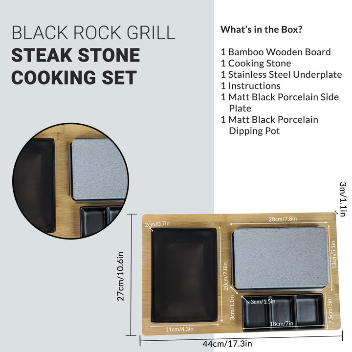 Black Rock Grill Hot Stone Cooking Steak Stone Cooking Set