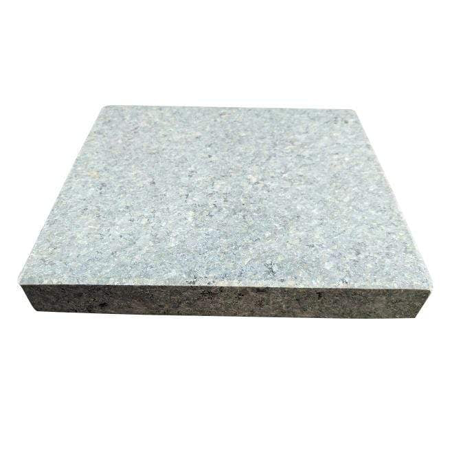 The Black Rock Grill Case of 6 Steak Stone Lava Cooking Stone Rectangle Rocks ROK-06X6 features gray, speckled slabs perfect as stainless steel under plates for lava stone steak sets, shown against a white background.