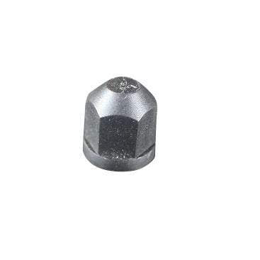 A metallic limiter cover cap with a hexagonal shape, rounded top, and reflective silver finish enhances the elegance of Black Rock Grills BRSeries ovens.