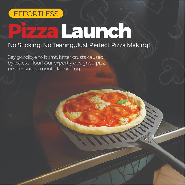 Easily launch your pizza with the Black Rock Grill 12 Perforated Aluminum Pizza Peel—its lightweight, rust-resistant design ensures no sticking or tearing for perfect oven-baked results every time.