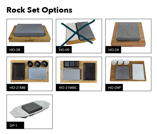 rock set options 6 in total wooden boards and porcelain
