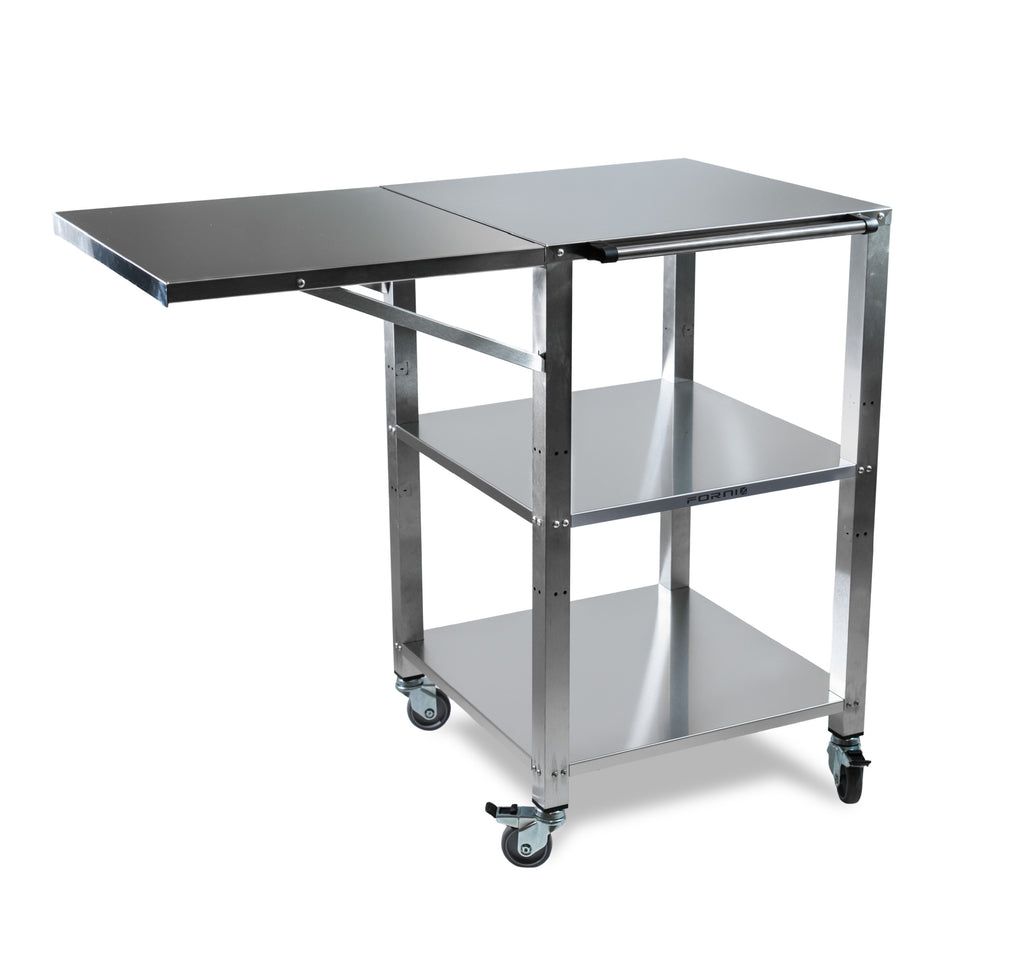 Pizza Oven Stand & Prep Table – CR55 Stainless Steel Work Trolley Adjustable Shelf