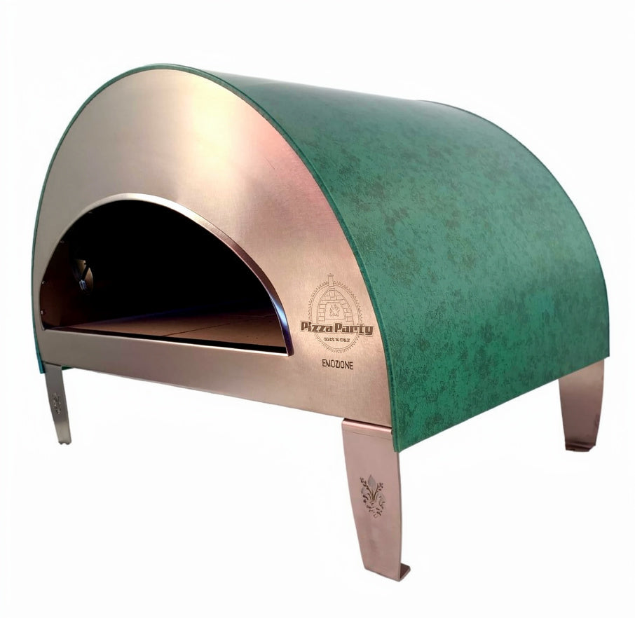 Emozione aquamarine outdoor pizza oven by pizza party on white background