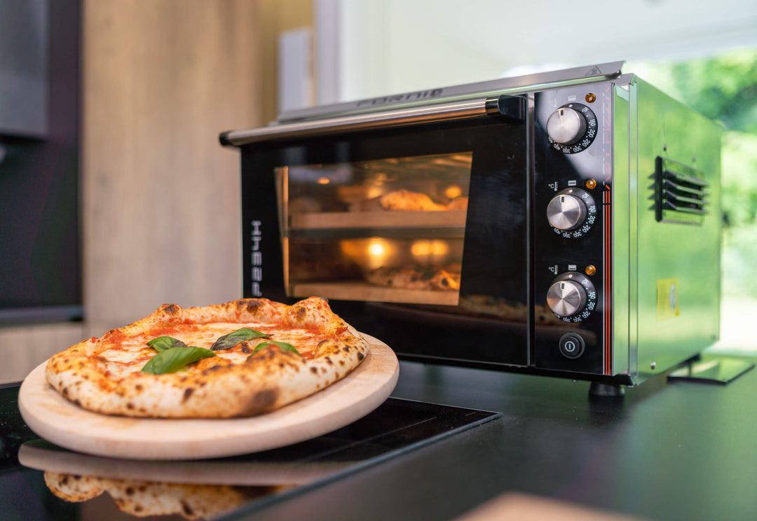 EFFEUNO P234H 509 Horno de pizza eléctrico de encimera de dos pisos con piedras para biscotto