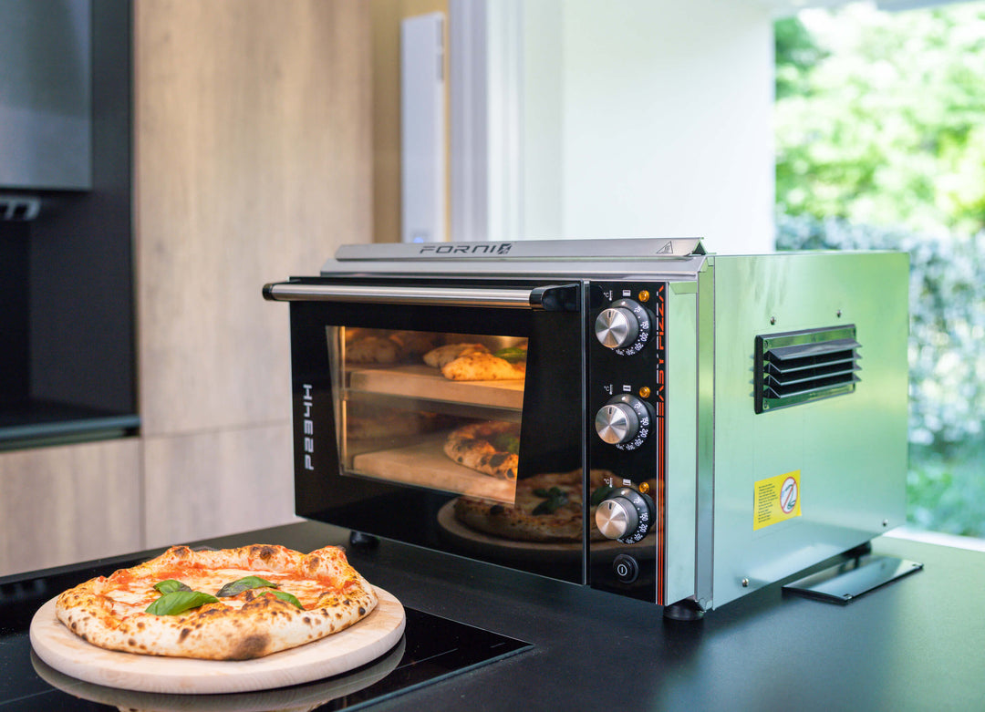 EFFEUNO P234H 509 Horno de pizza eléctrico de encimera de dos pisos con piedras para biscotto