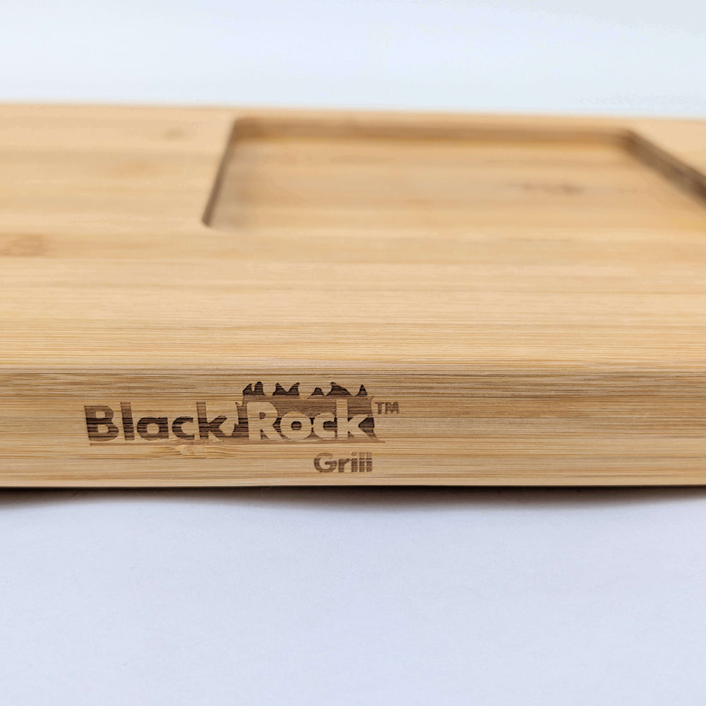 GP-6 bamboo board and logo close up image on white background