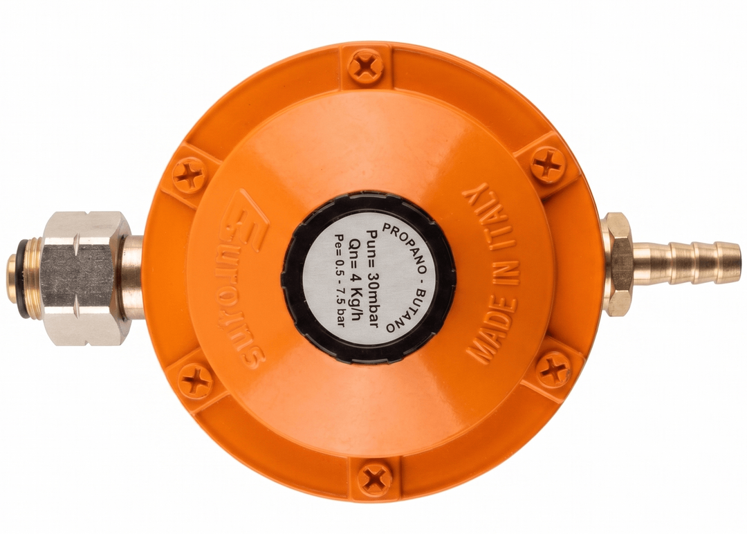 Close up image of the UK Gas regulator provided for UK Pizza Party Oven orders