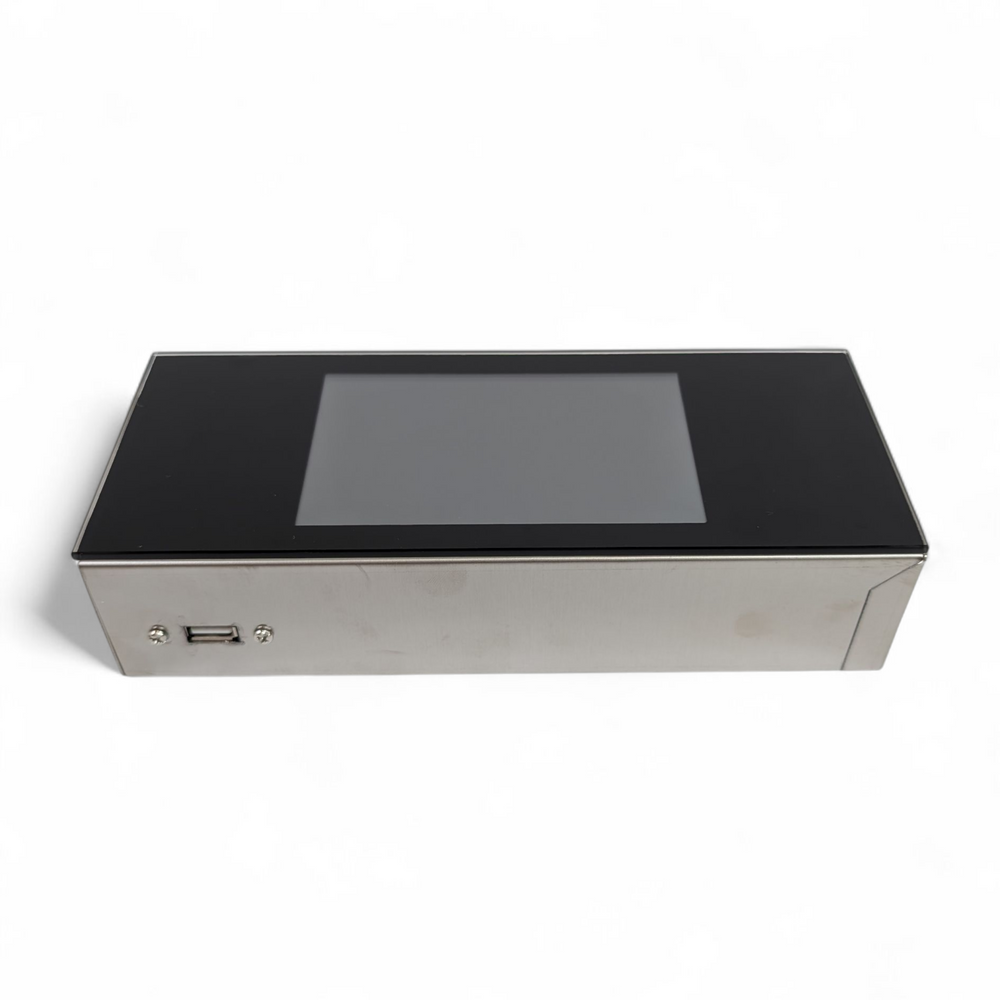 The Black Rock Grill Digital Display Board for P134H Evo features a large touchscreen, metal casing, and side USB port, shown on a white background.