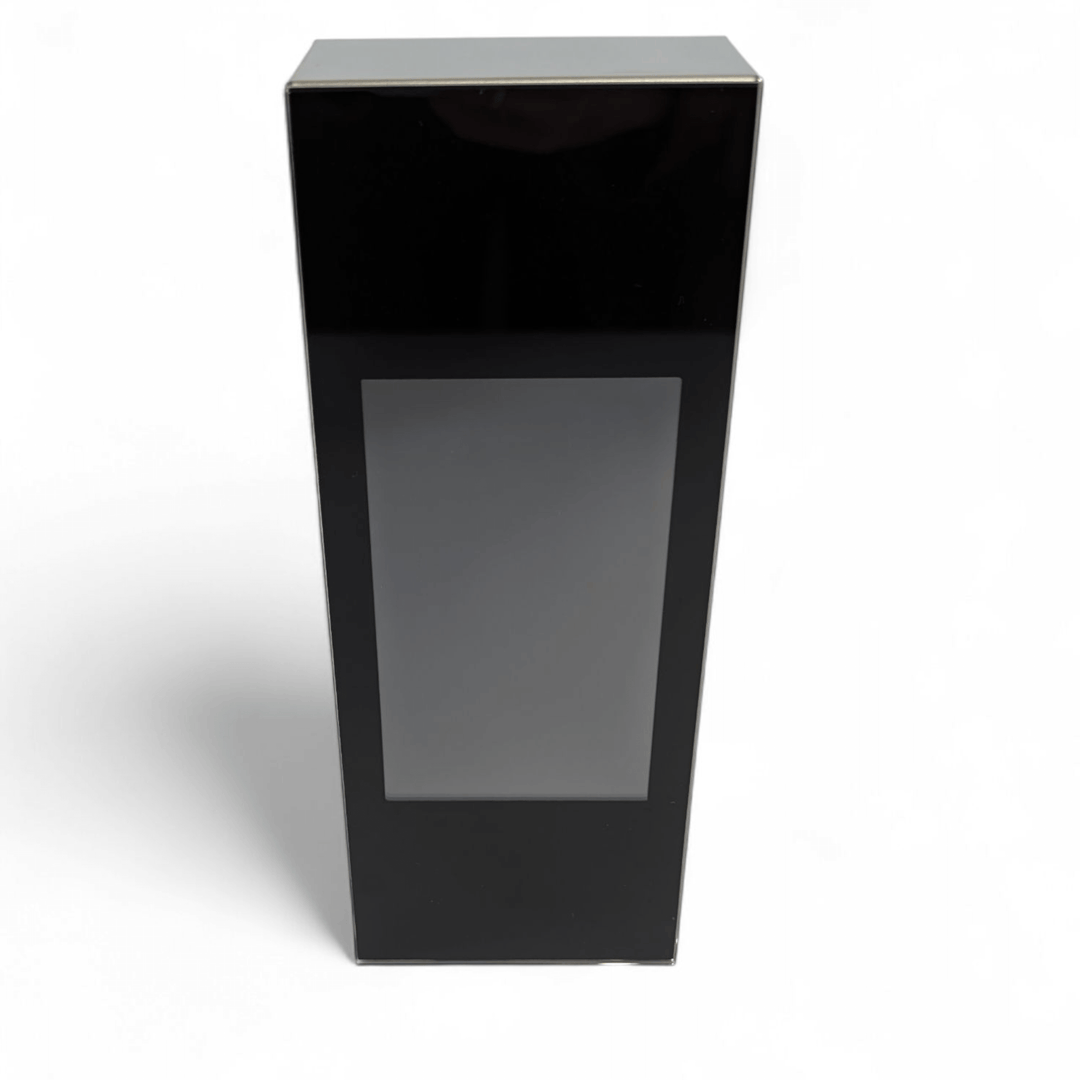 A tall, rectangular, black Black Rock Grill Digital Display Board for P134H Evo with a glossy finish and large blank gray label on the front, photographed against a plain white background.