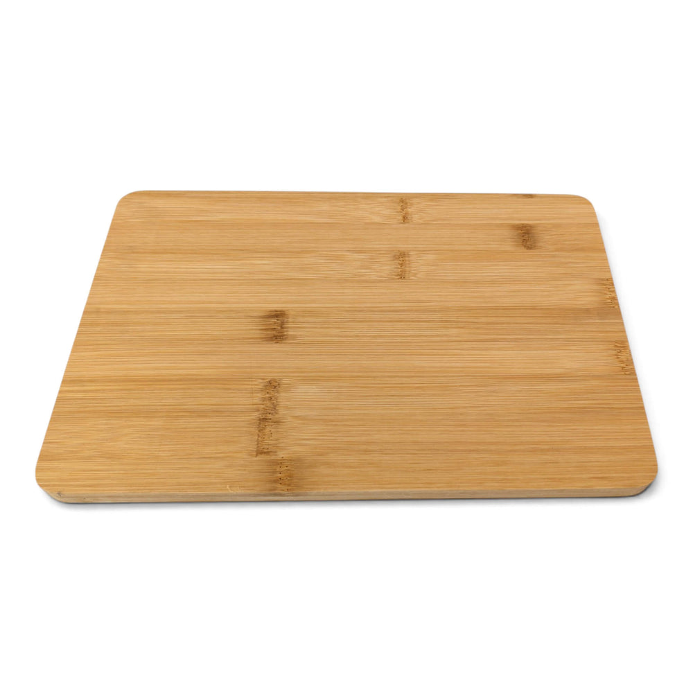 The Black Rock Grill Bamboo Serving Steak Board (30x20x1.2cm) features a rectangular shape with rounded corners and is displayed on a white background—perfect for custom laser engraving to add a personalized touch to your kitchen or dining area.