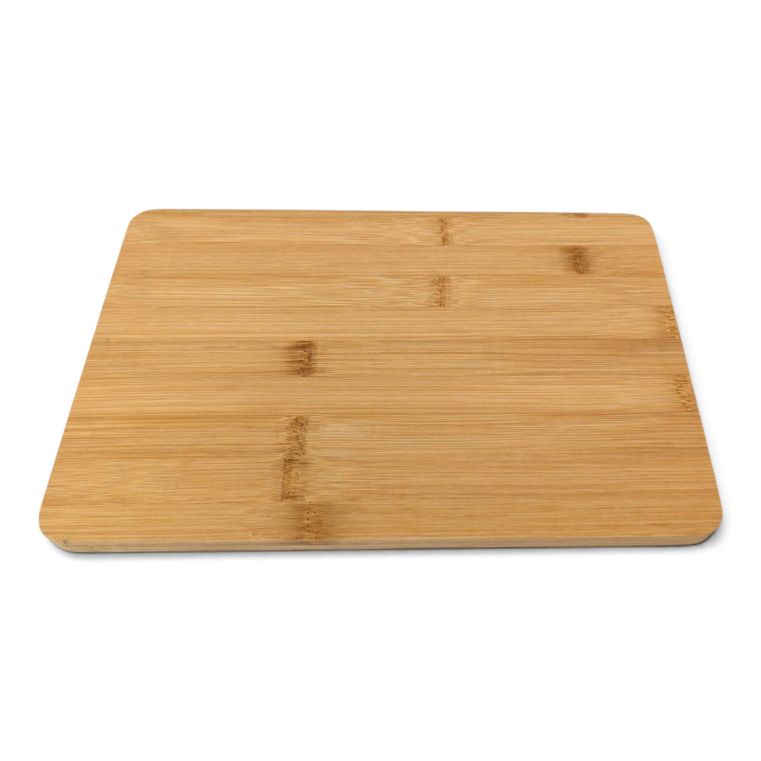 The Black Rock Grill Bamboo Serving Steak Board (30x20x1.2cm) features a rectangular shape with rounded corners and is displayed on a white background—perfect for custom laser engraving to add a personalized touch to your kitchen or dining area.