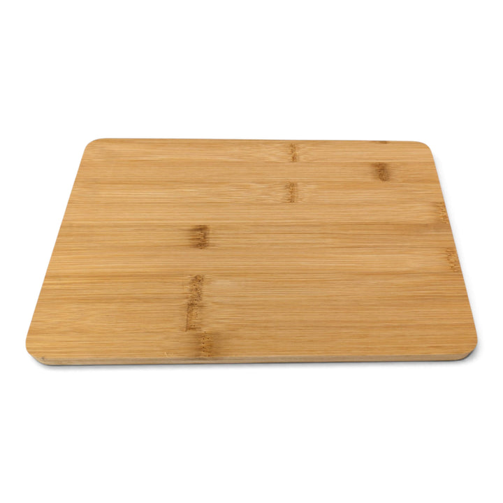 The Black Rock Grill Bamboo Serving Steak Board (30x20x1.2cm) features a rectangular shape with rounded corners and is displayed on a white background—perfect for custom laser engraving to add a personalized touch to your kitchen or dining area.