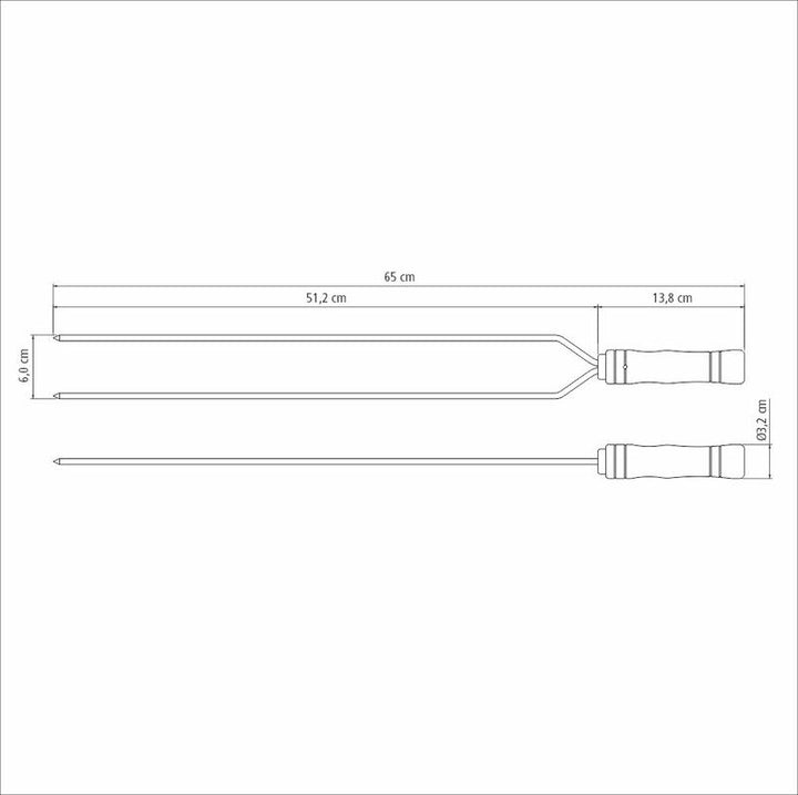 Tramontina double-pronged BBQ skewer 650mm