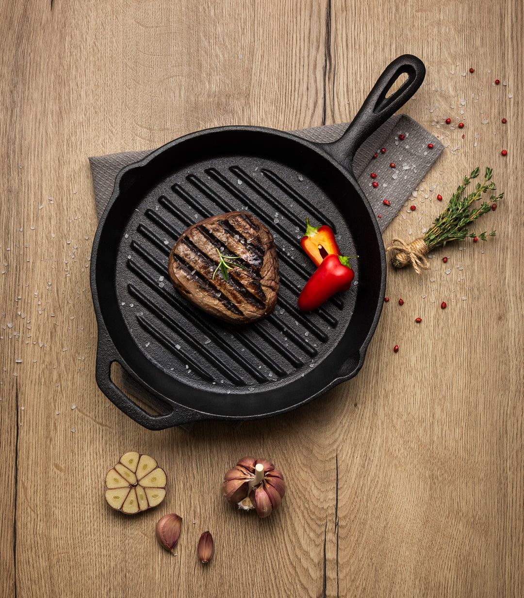 Tramontina 2pk Pre-Seasoned Cast Iron Grill and Griddle Set