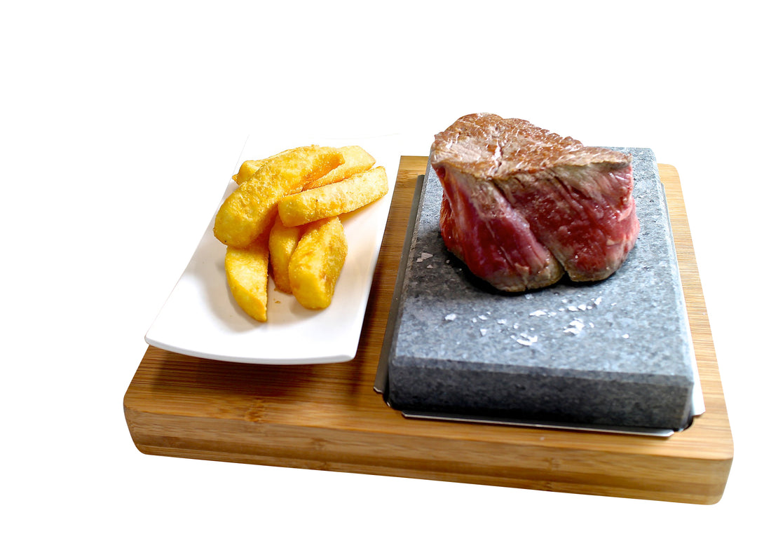 Black Rock Grill: Steak-Stein-Kochset | Lava-Steaksteine