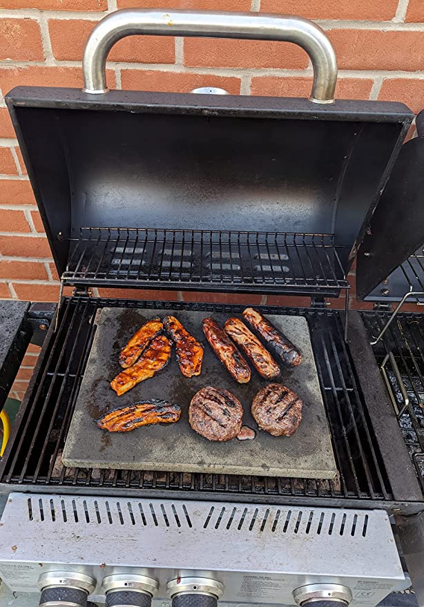 Pizzabaksteen, rechthoekig 100% natuurlijke lavasteen voor oven en barbecue