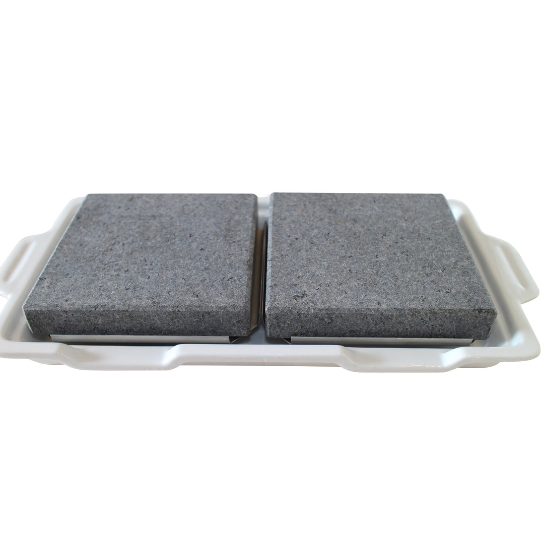 GP-3 Double Rock-Platten aus weißem Porzellan – 6er-Packung