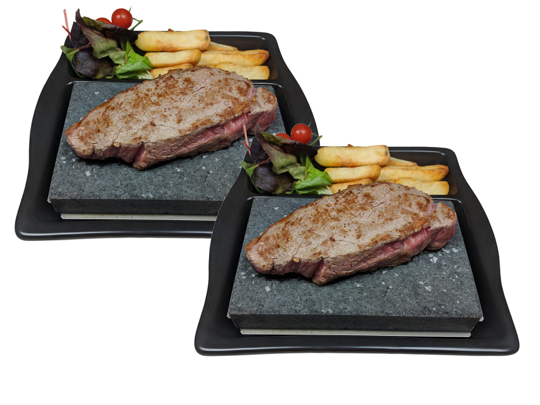 2 Pack Black Rock Grill Steak Plate for Hot Stone Cooking