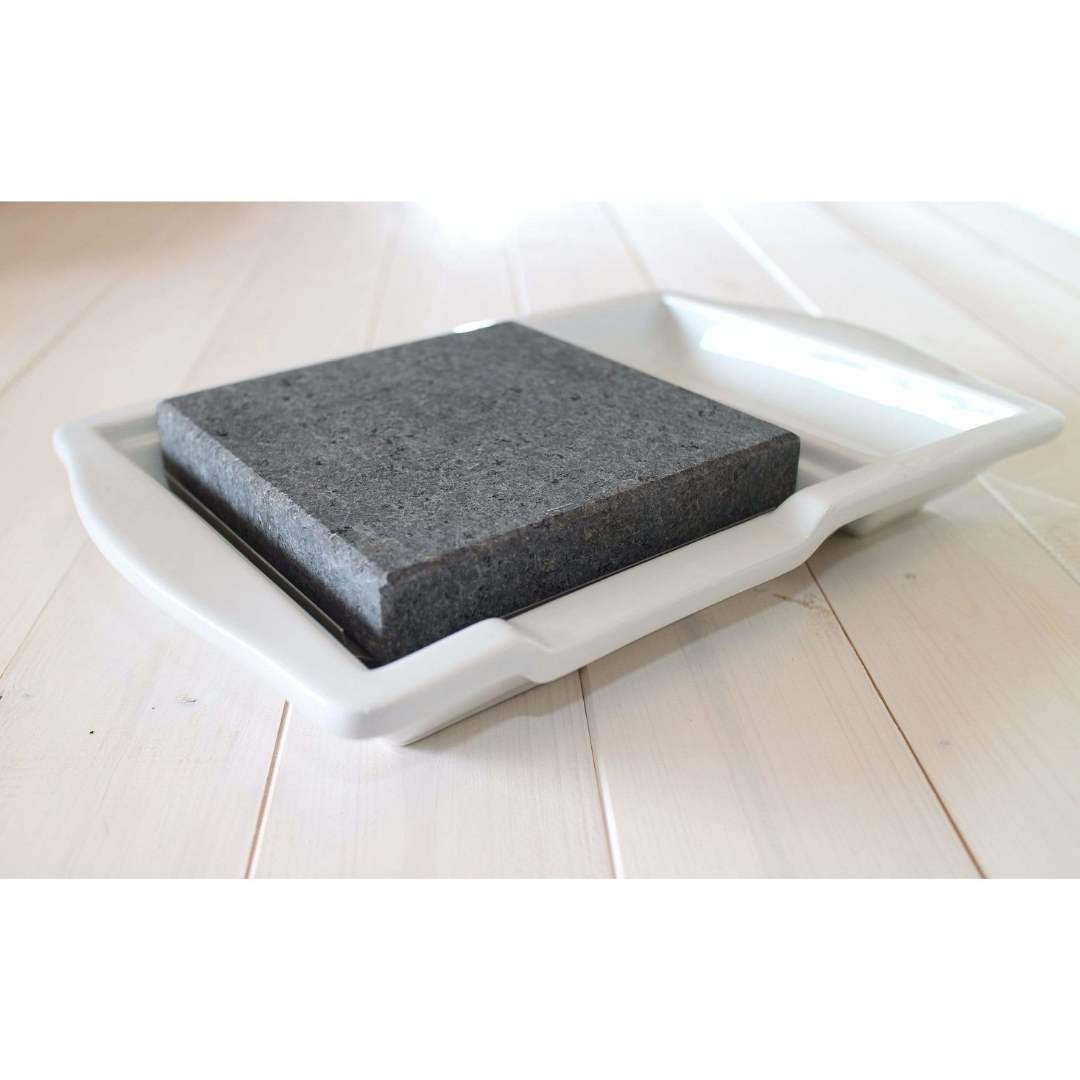 Black Rock Grill Black Rock Grill Steak Stone plate set with side area