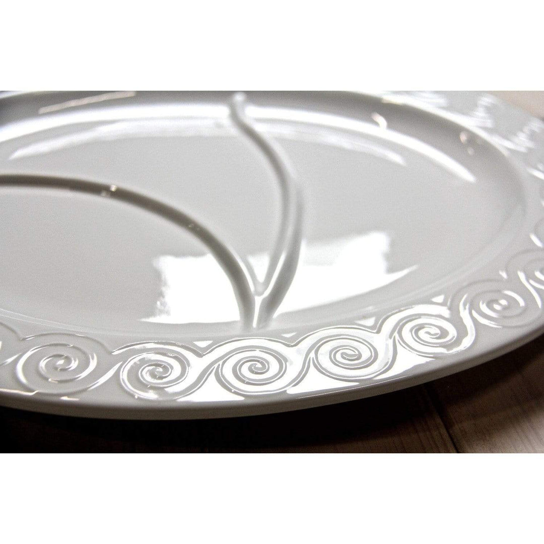 Grand Plat de Service Ovale Blanc - diamètre 14½in / 37cm