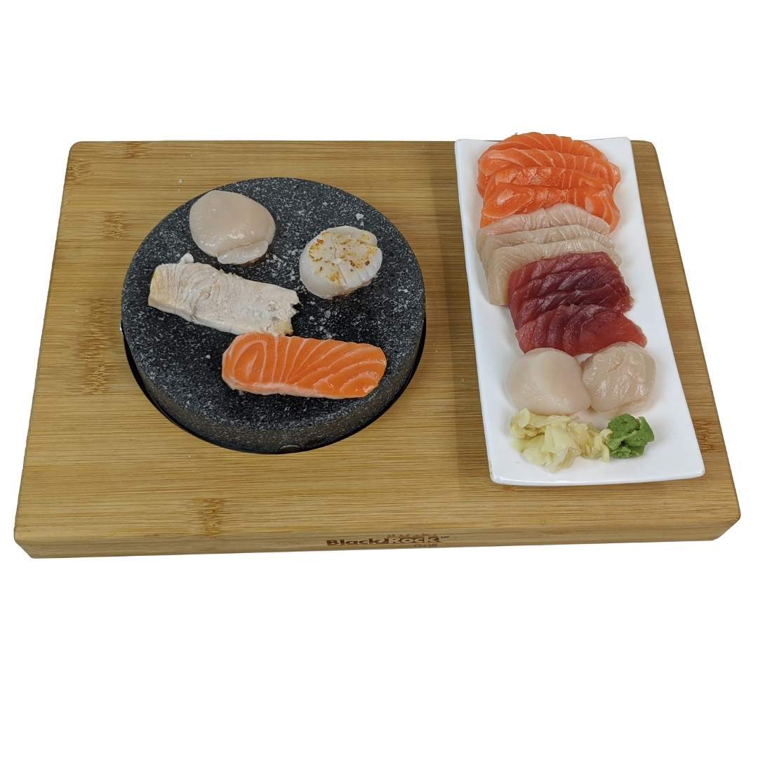 Black Rock Grill steak stones Black Rock Grill Round Ishiyaki Steak Stone Set